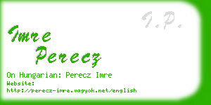 imre perecz business card